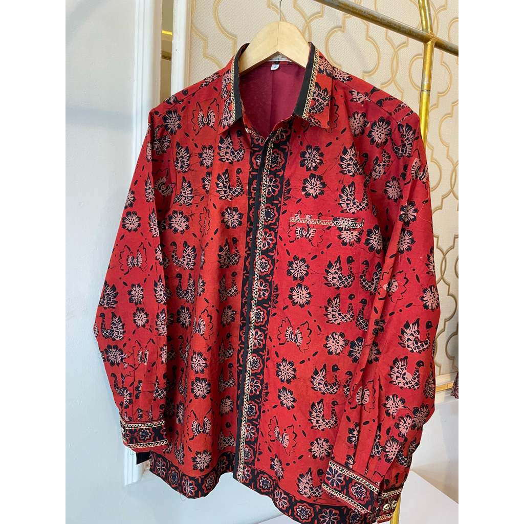 Kemeja batik pria dewasa size xl lengan panjang khas jambi premium