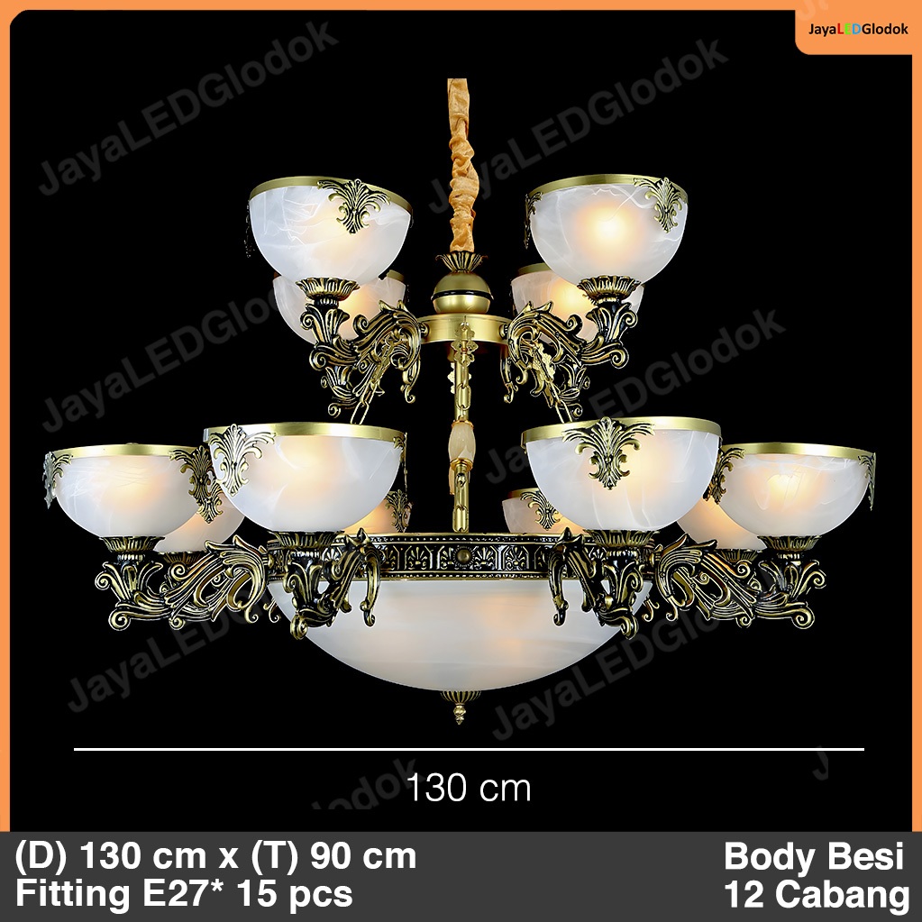 Lampu Gantung Klasik Ruang Tamu Antik Timur Tengah Maroko Masjid Kaca Hias