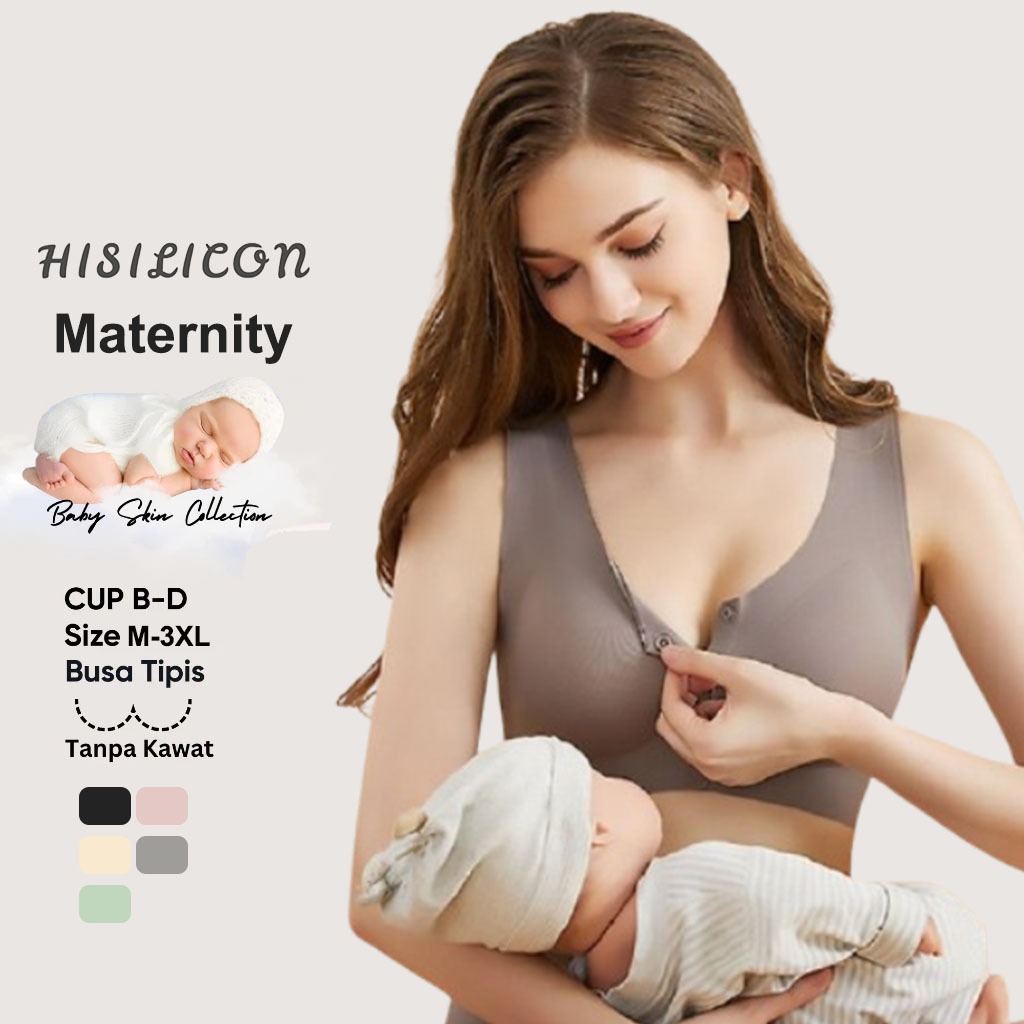 HISILICON Bra Tanpa Kawat Bahan Seamless Busa Tipis Cup B/C Premium Bra Bukaan Depan BH 2118
