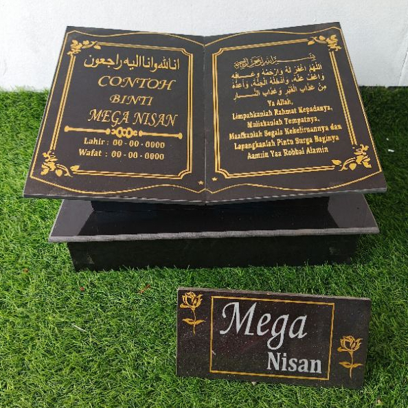 BATU NISAN GRANIT TILE BUKU KOTAK (30X40)/MAESAN NISAN GRANIT+PCKING KAYU