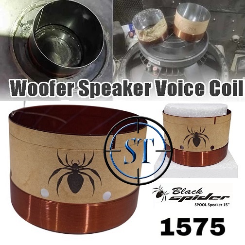 Spool Voice Coil Blackspider Spul Speaker 15 inch Spol Black Spider 1575 VC 75.5 MM 15" Inch ORIGINA
