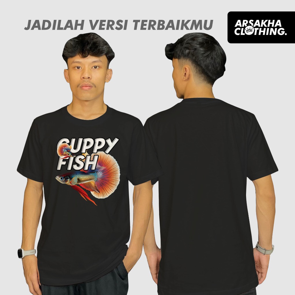 Kaos Pendek Pecinta Ikan Guppy Depan Baju Distro by Arsakha Clothing