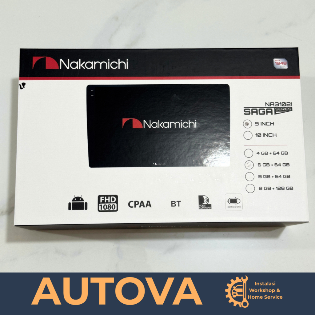HEADUNIT ANDROID NAKAMICHI SAGA NA-3102i Ram 6/64 GB Support 360