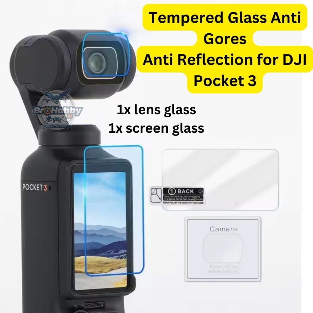 Tempered Glass DJI Pocket 3 Anti Gores DJI Osmo Pocket 3 Anti Reflective  (Lensa+Layar)