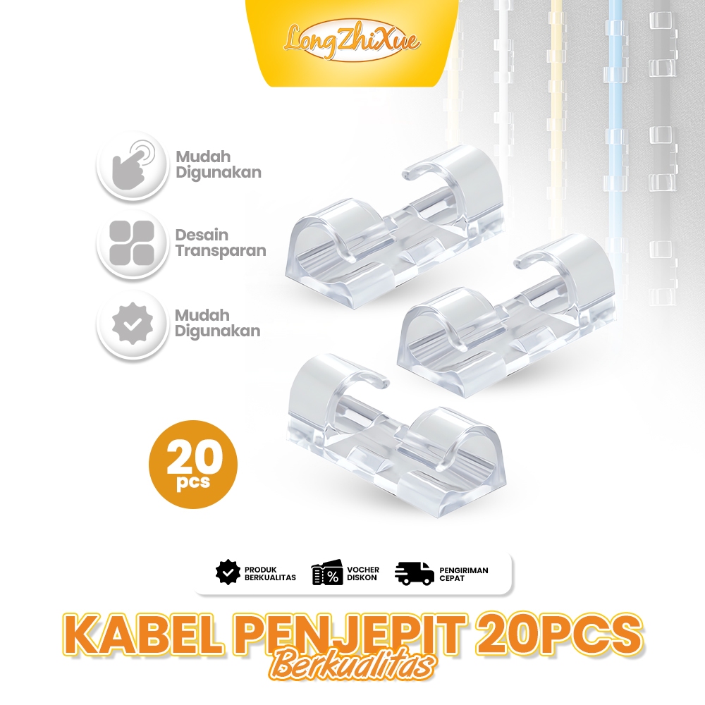 200 pcs Alat Penata Kabel-Merapikan Kabel Berantakan Rumah Tempel di Meja/Dinding Tahan Lama Tidak