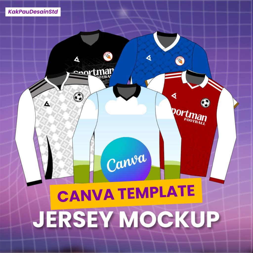 TEMPLATE MOCKUP JERSEY CANVA DESIGN - LENGAN PANJANG