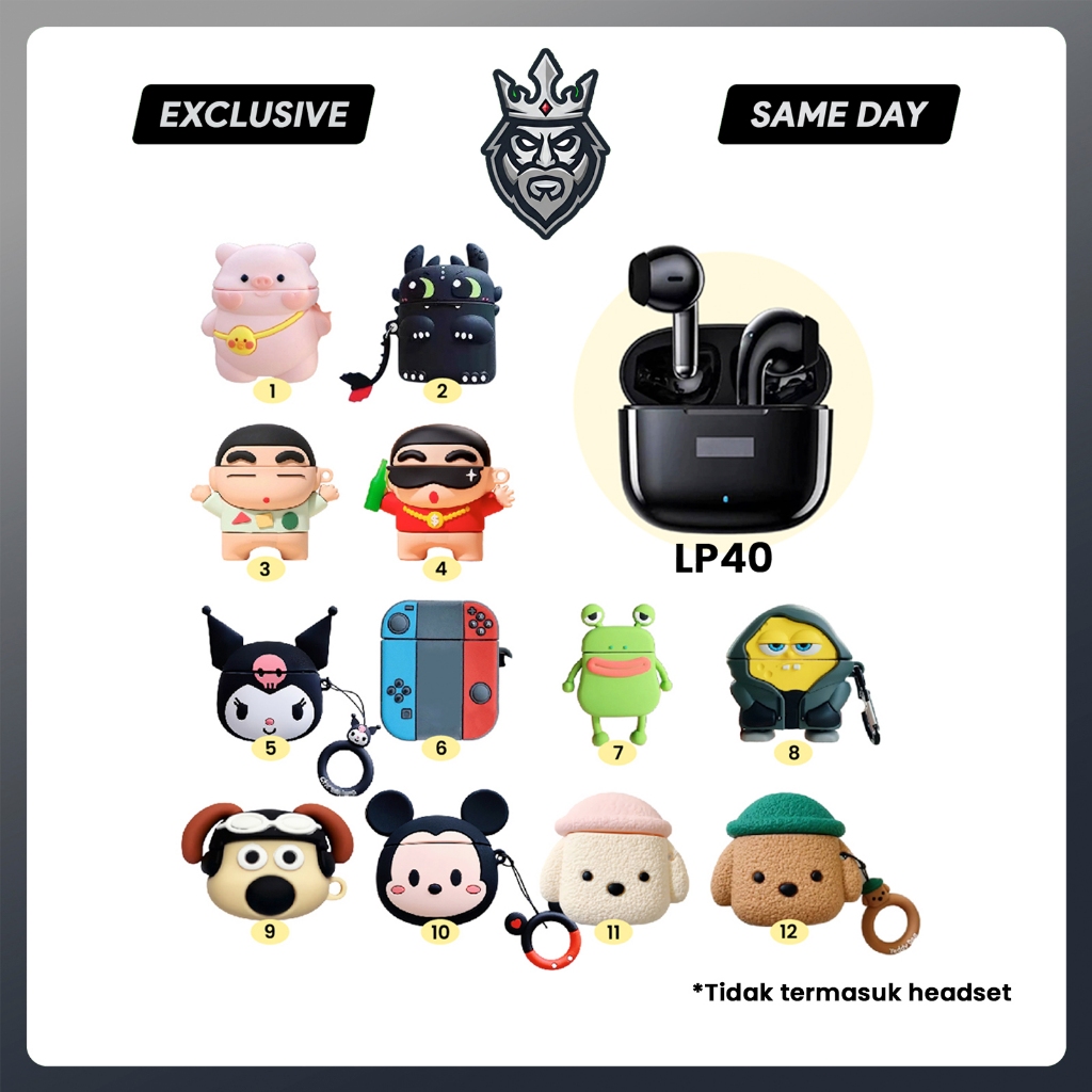 [LP] Case Lenovo LP40 / LP40 Pro / LP40 S Thinkplus Wireless Bluetooth Earphone Cartoon Cute