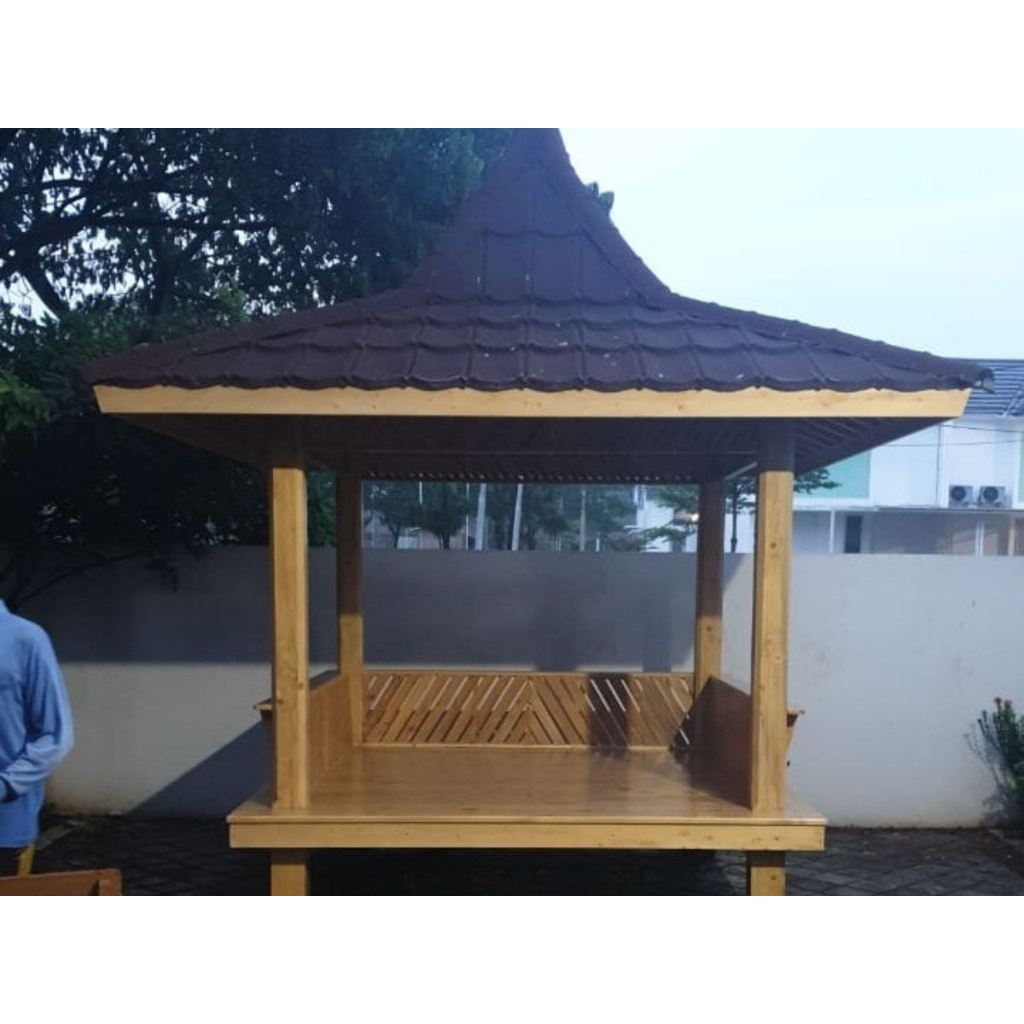 Saung gazebo 2x2 Kayu Jati Belanda