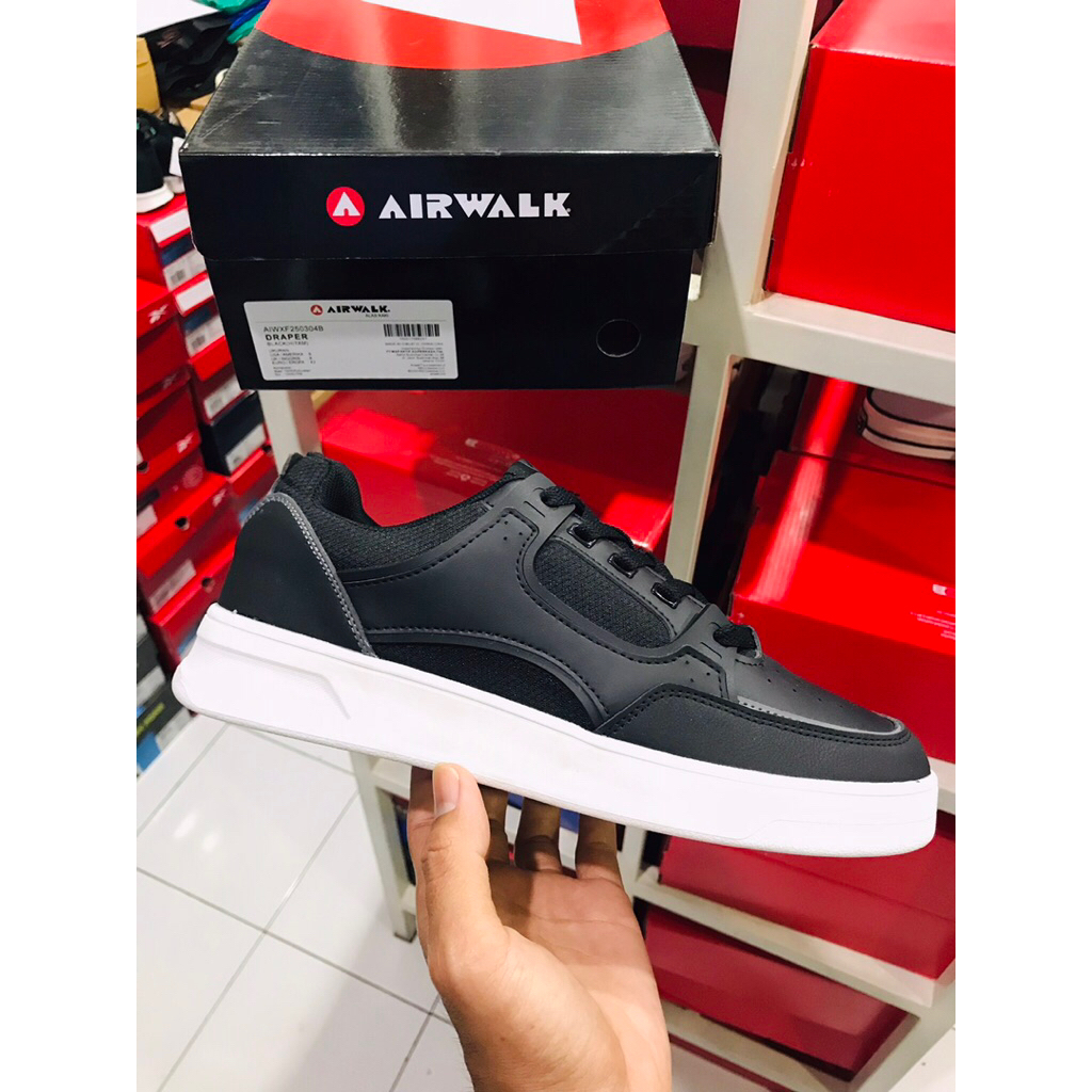 BIG SALE AIRWALK DAMON HITAM [AIWX15320905] ORIGINAL SEPATU PRIA/SEKOLAH/SNEAKERS
