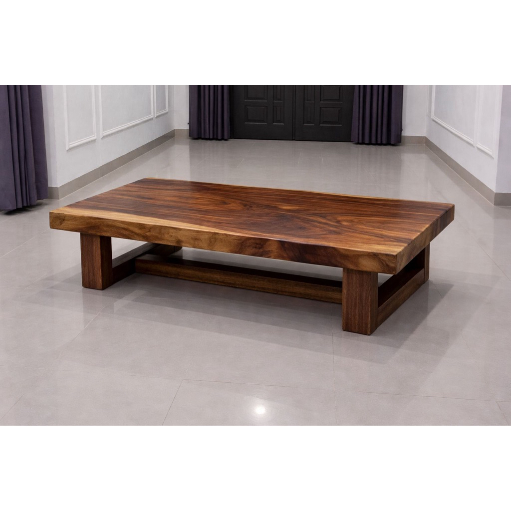 Meja Makan Kayu Trembesi Lesehan Kaki Kayu Minimalis