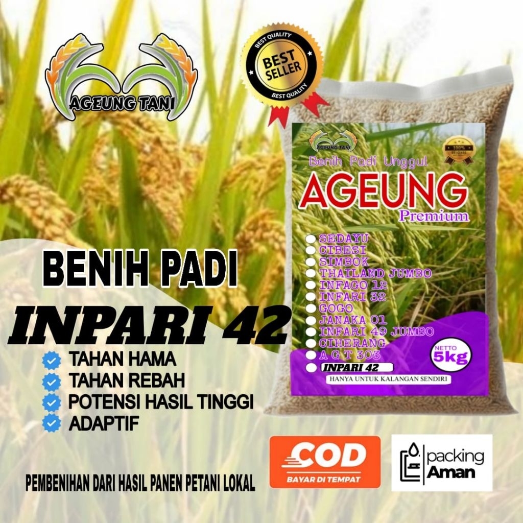 BENIH PADI UNGGUL INPARI 42 KEMASAN 5KG