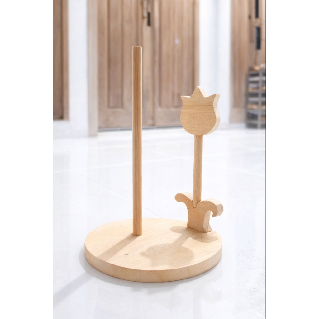 Tampat tisu roll / tempat tisu dapur / tempat tisu kayu / bongkar pasang sendiri