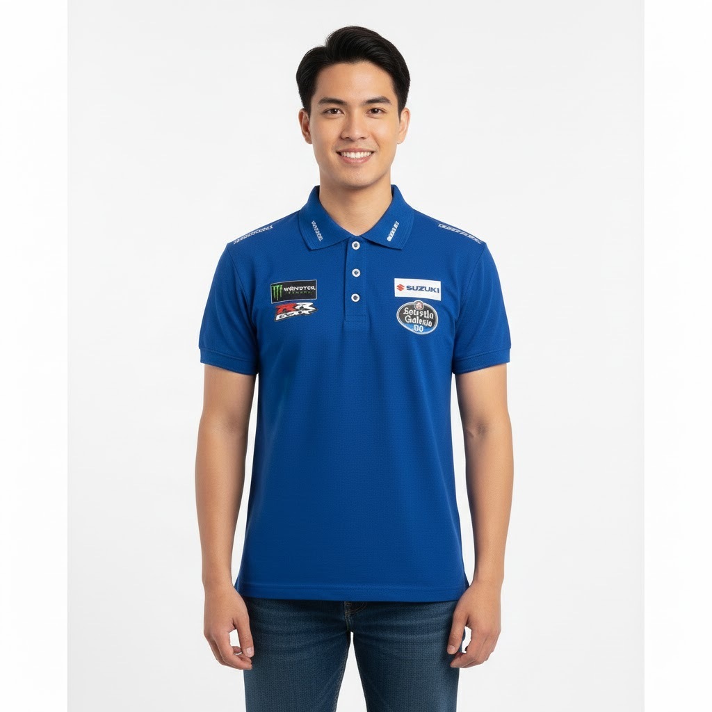 Polo Shirt Suzuki Ecstar Racing Team – Official MotoGP Blue Edition  Kaos Polo Suzuki Ecstar MotoGP 