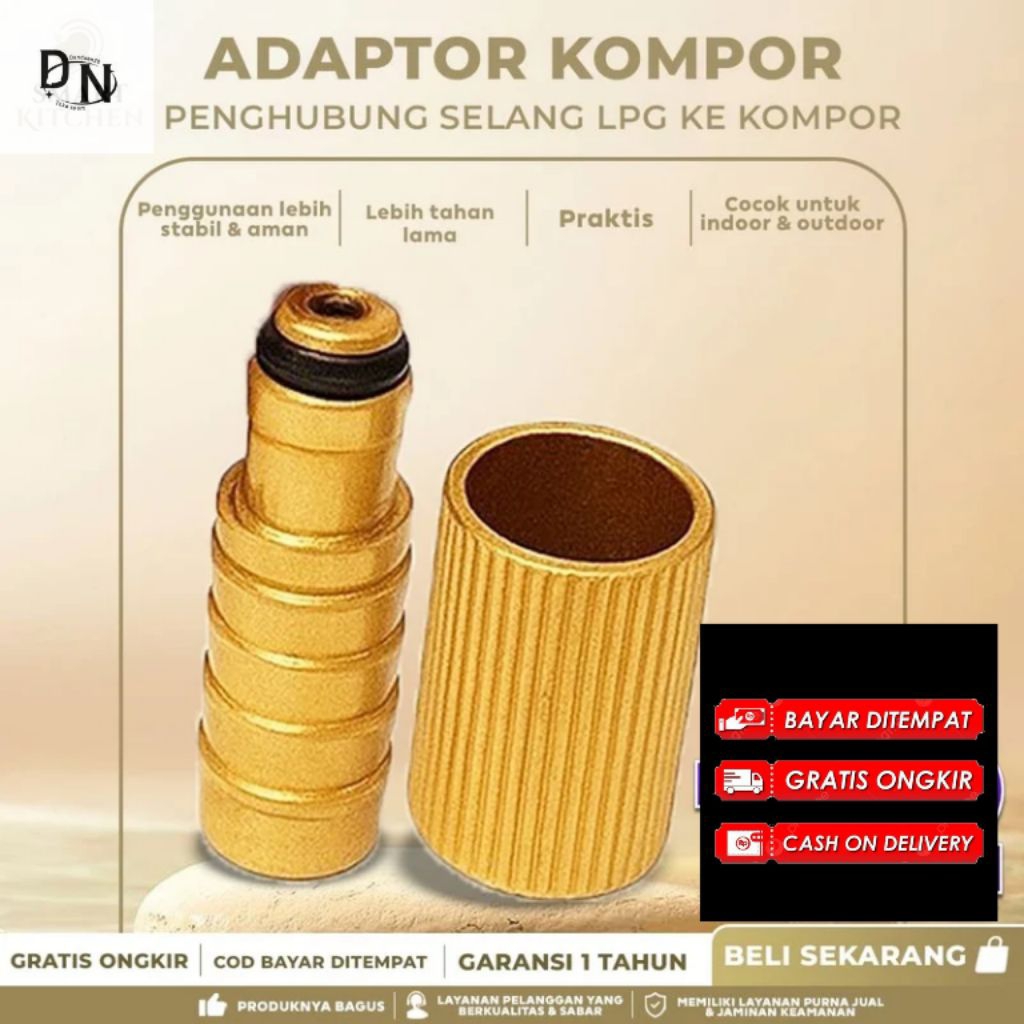NEPLE SAMBUNGAN KOMPOR GAS PORTABEL DARI SELANG KE TABUNG GAS