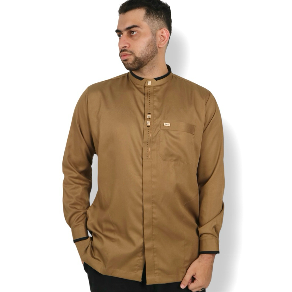 Al Noor baju koko muslim pria mewah lengan panjang manset jahitan smok