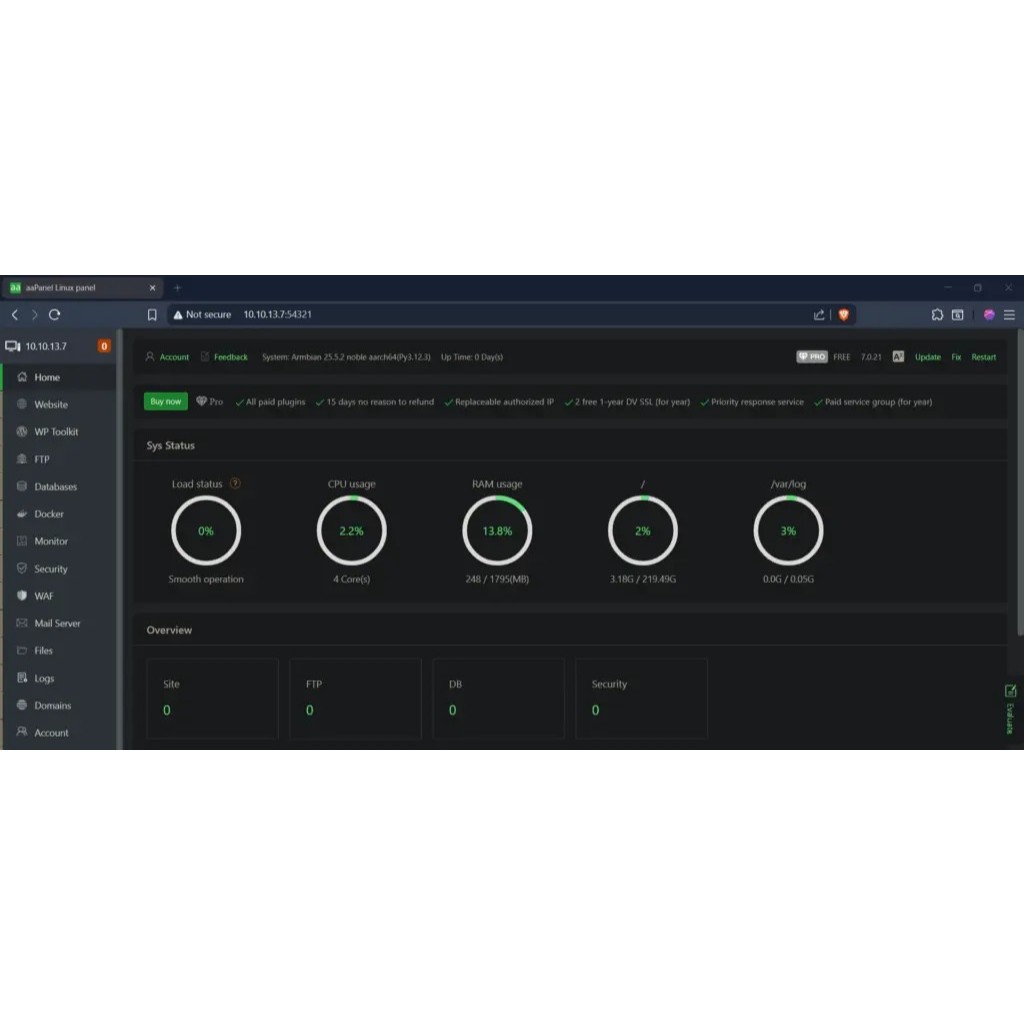 STB HG680P Linux Armbian Terinstall aaPanel Siap Pakai