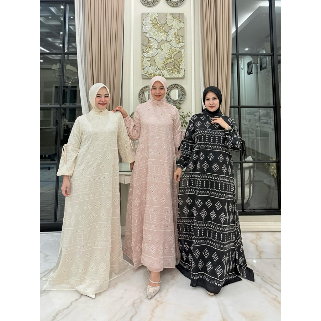 Gamis malaysia bahan papersilk bordir mix  furimg armanisilk  full furing armanisilk ori By Edness K