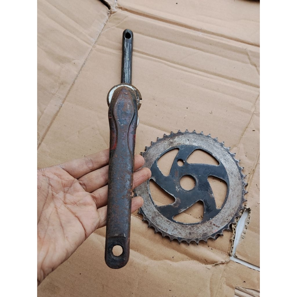 CRANK SEPEDA BMX JADUL 928 DS 175 CHAINRING 44T VINTAGE ANTIK