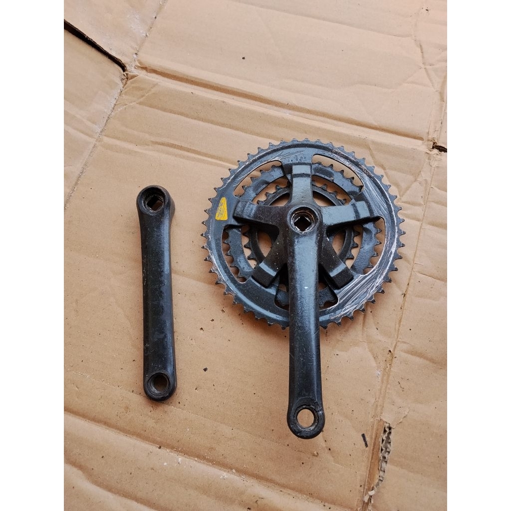 CRANK SEPEDA MTB JADUL 3 SPEED 28-38-48T SHIMANO BIOPACE FC-TY70 JAPAN VIA OVAL real