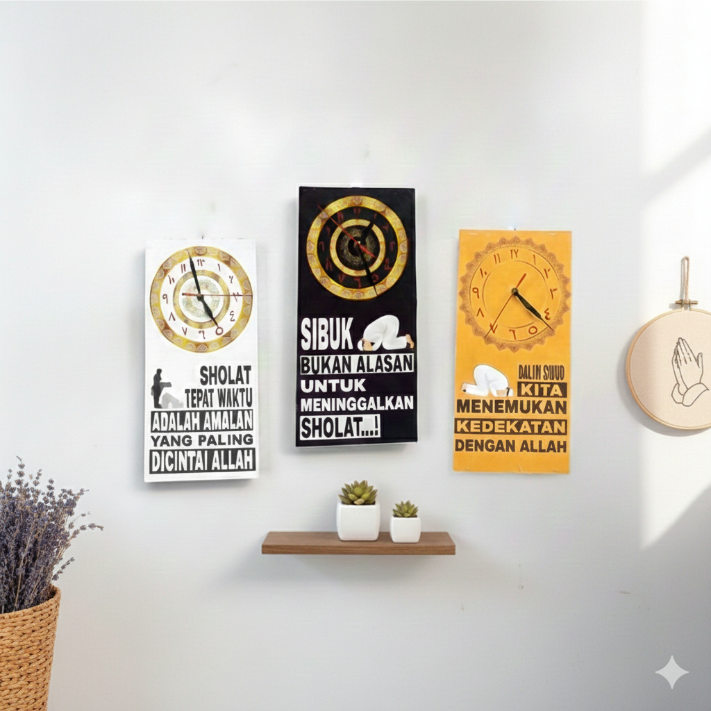 Jam Dinding Quotes Motivasi Islami Sholat Sholatlah Hiasan Dinding aesthetic