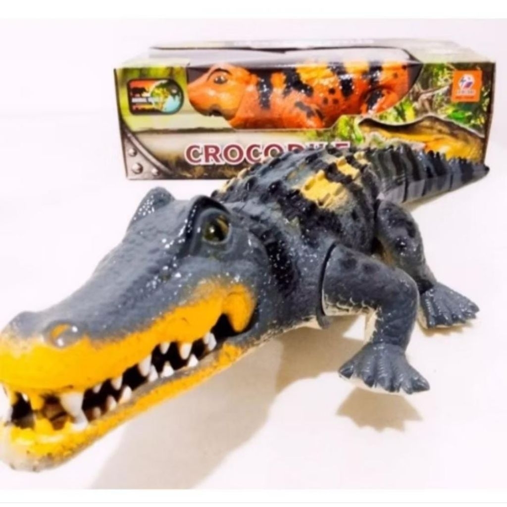 mainan buaya crocodil buaya bisa berjalan dan ada suara