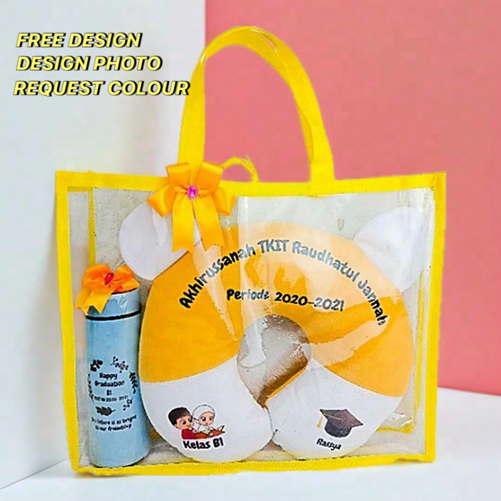 Hampers Souvenir Custom Bantal leher Bordir dan Tumbler Custom GROSIR