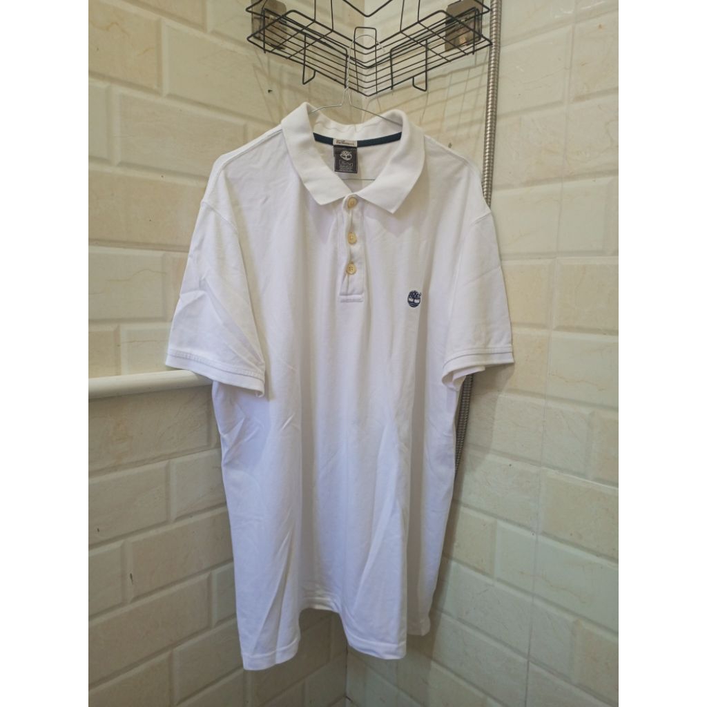 t-shirt kaos kerah polo Timberland putih bersih like new