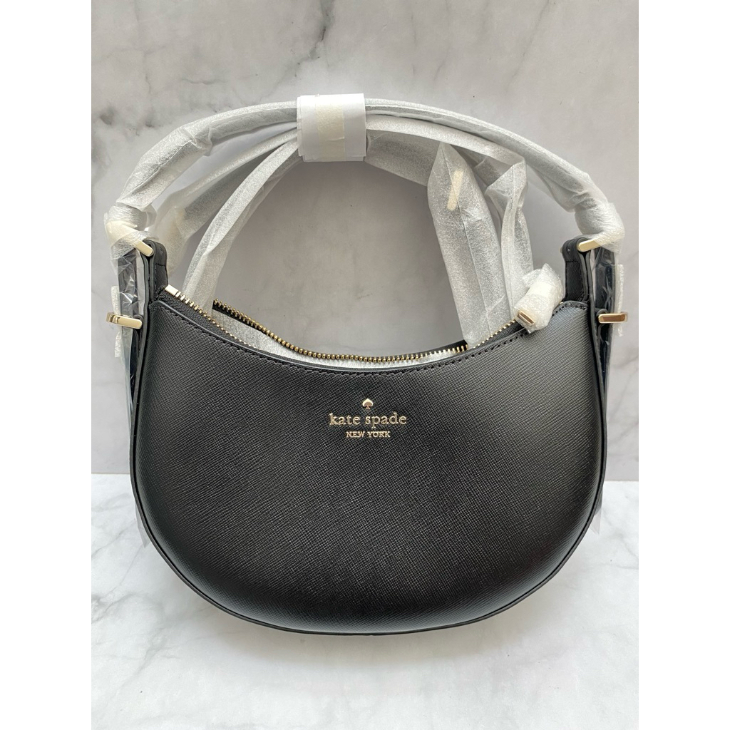 TAS SHOULDER KS NOVA FOREST BLOOM DARK MERLOT APPLIQUE CRESCENT SHOULDER BAG