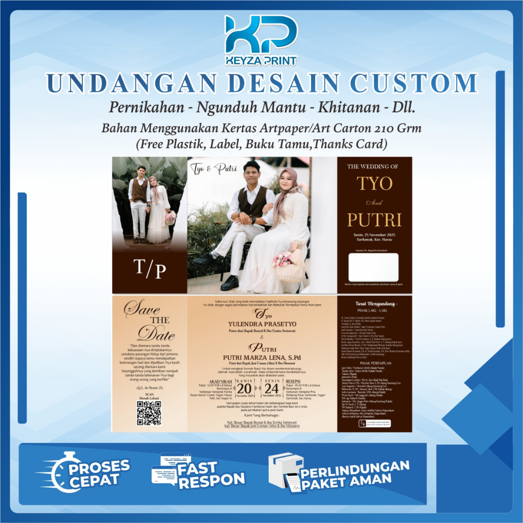 Undangan Pernikahan Custom  Foto (ART PAPER 210GRAM)
