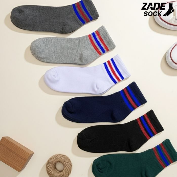 ZADE - Kaos Kaki Sport Angkle Basic Stripe3 Warna