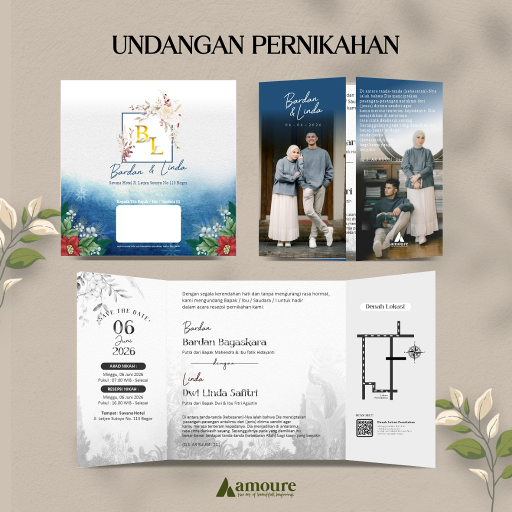 Undangan Pernikahan Elegant / Undangan Pernikahan Elegant Custom Murah