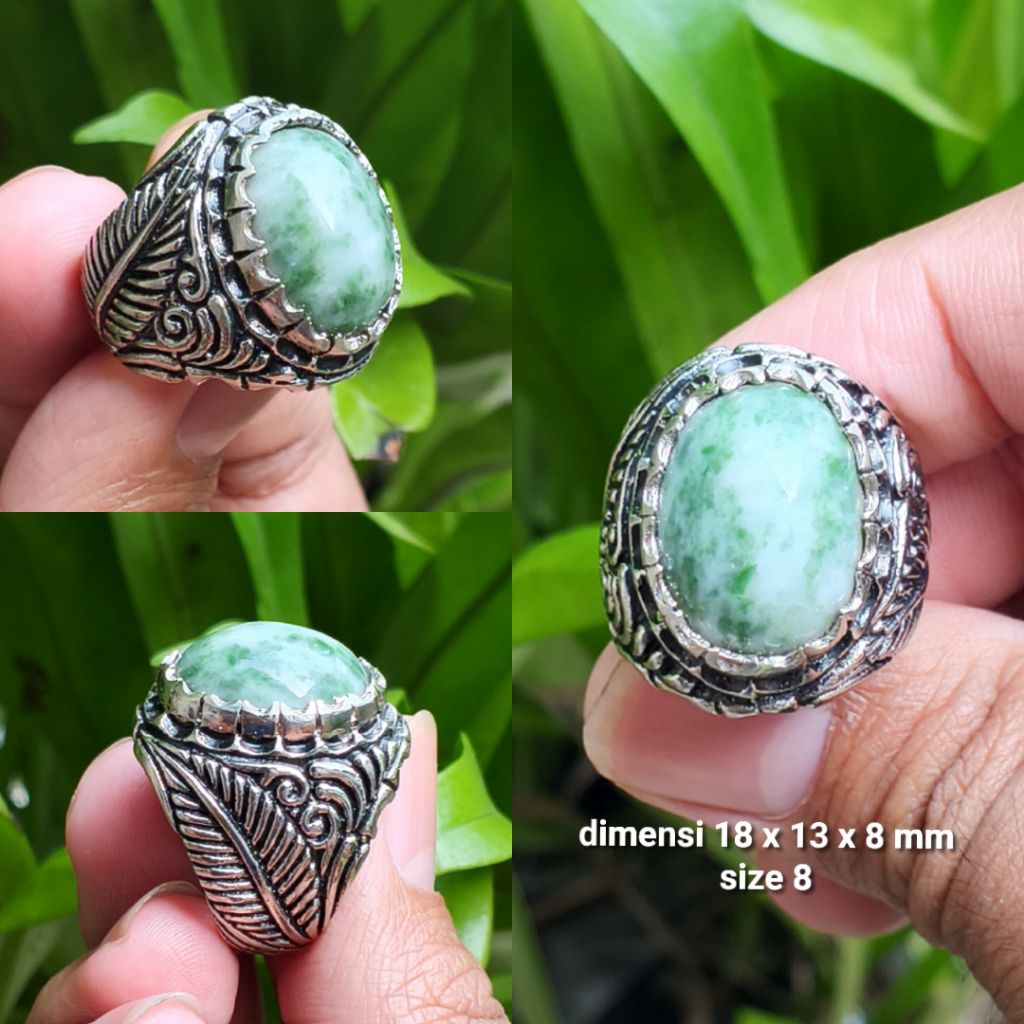 cincin batu akik army jade/giok papua