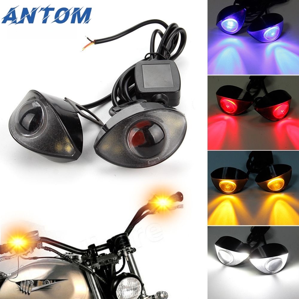 Lampu Modifikasi Motor Pasang di Spion – Strobo + Mode Diam, Dual Color, 12V 50W, Sepasang
