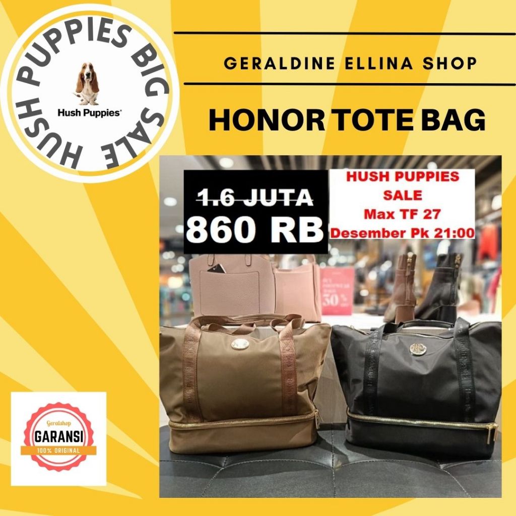 Tas wanita Hush Puppies tote bag original sale seri HONOR
