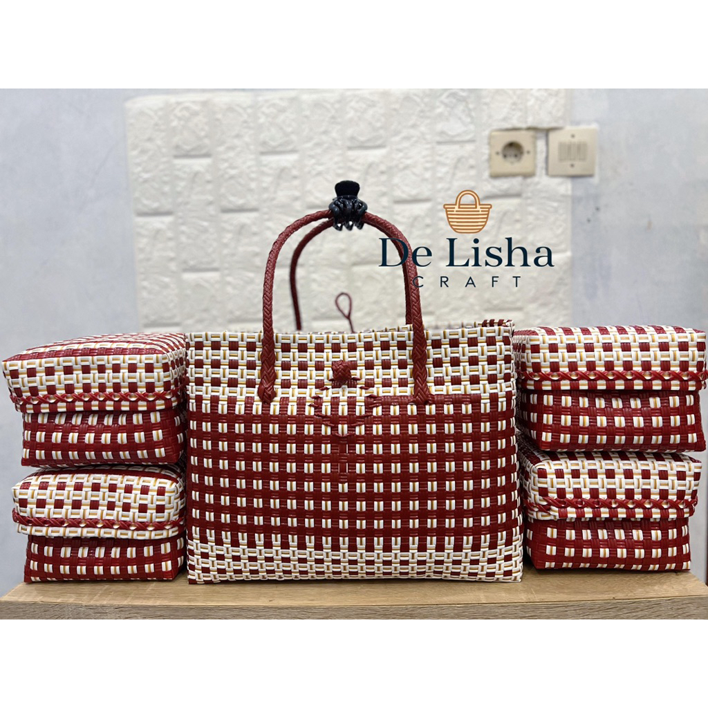 Tas set keben isi 4/canang sari/sudah include besek bambu di dalam/keben bali