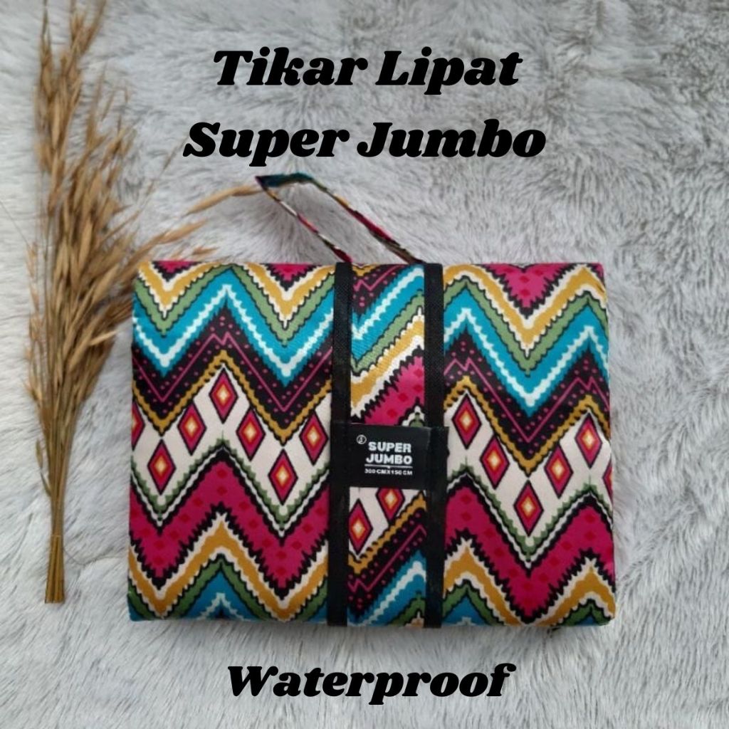 TIKAR PIKNIK 3 M | TIKAR LIPAT PIKNIK MICROSATIN ANTI AIR 300X150CM SUPER JUMBO | TIKAR | TIKAR SIMP