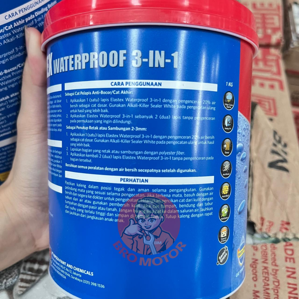 Trendstoree_Net  Cat Pelapis Kedap Air Elastex 1Kg / Nippon Paint Elastex 1Kg / Elastex 1Kg /