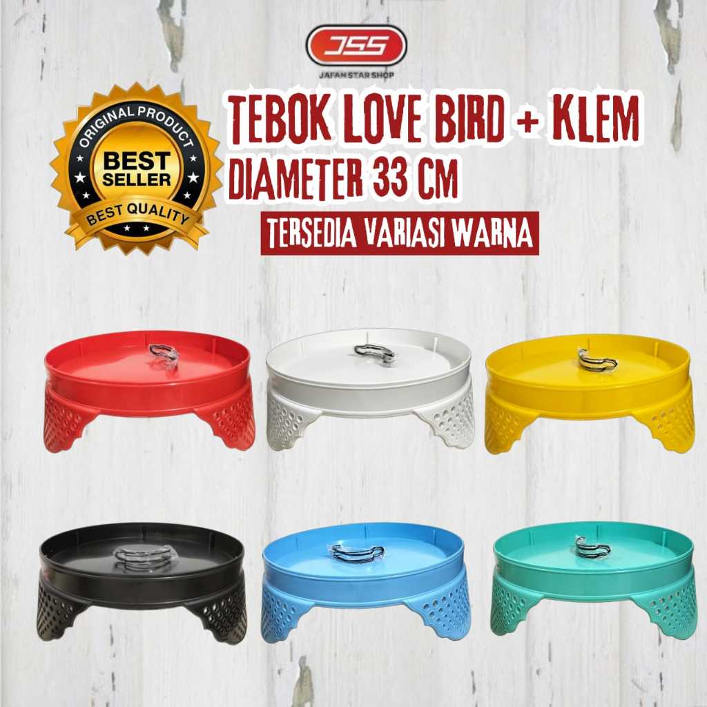 Tebok Sangkar Kandang Love Bird Warna Diameter 33 cm + Klem