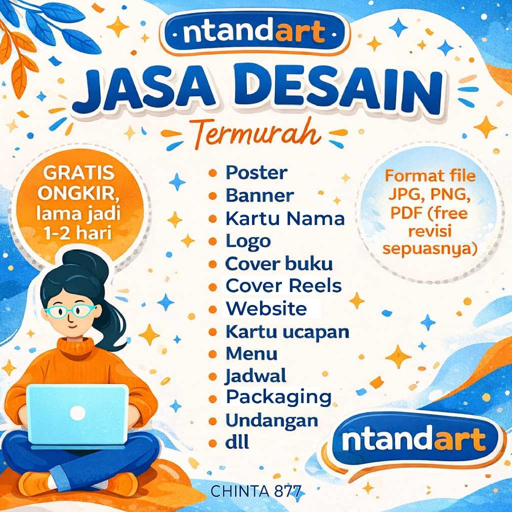Jasa Desain Banner / Poster / Logo / Brosur / Menu makanan / Website / Cover MURAH ( Chinta 877 )
