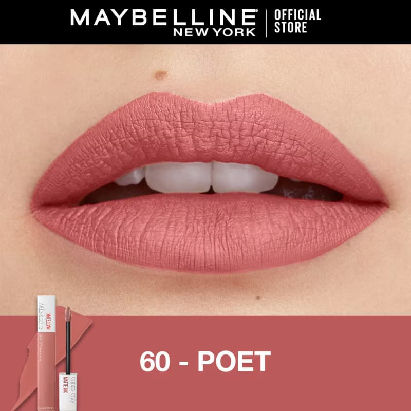 Maybelline 60 POET Superstay Matte Ink Liquid Long Lasting Waterproof Matte Lipstick Lipcream Make U
