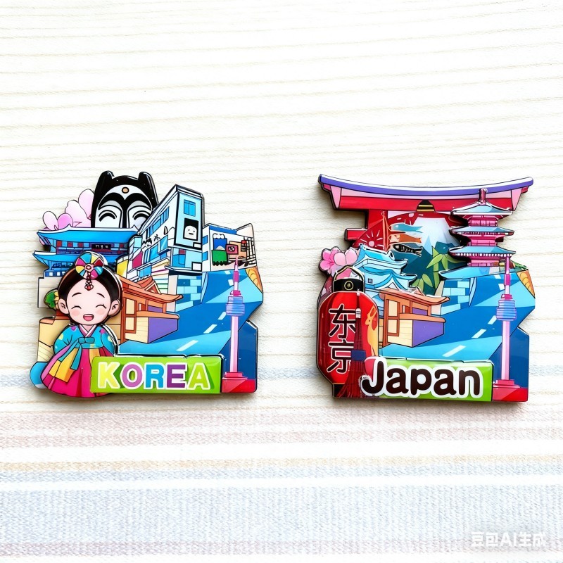 1pcs Hiasan Kulkas Magnet Kayu Tempelan Kulkas Korea Magnet Tempelan Kulkas Magnet Jepang