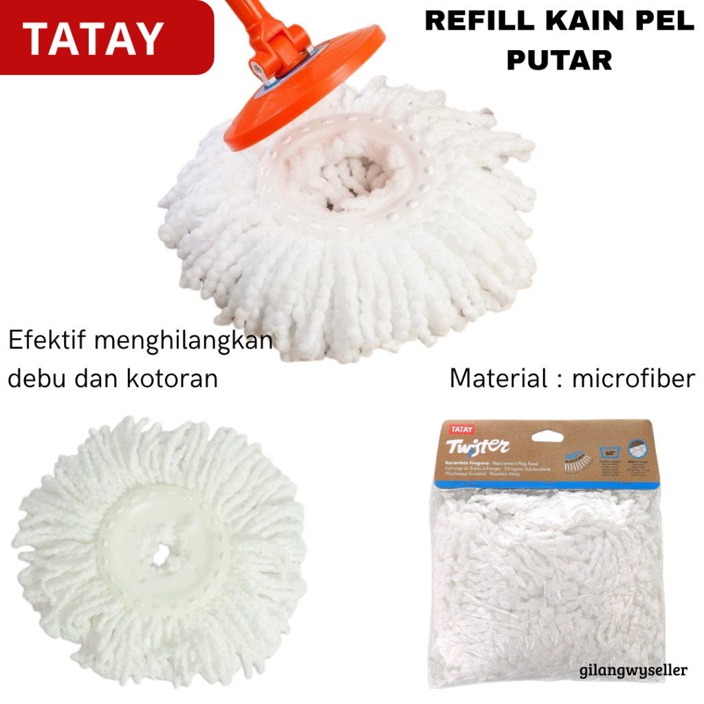 TATAY REFILL KAIN PEL PUTAR - Tatay Mop Refill Twister