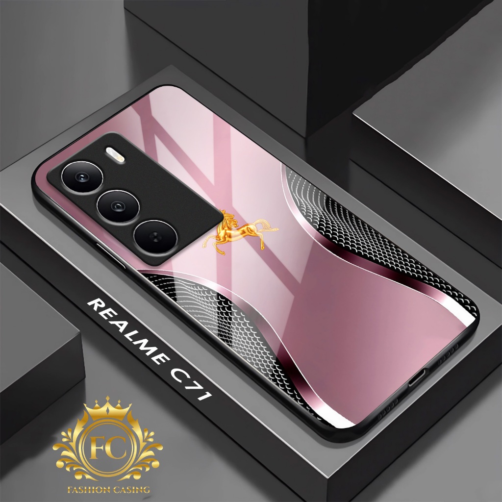 Casing Kaca Kilau Untuk Realme C71 Terbaru - SoftCase Kaca Glossy Cassing kilau Glass Pelindung Hp A