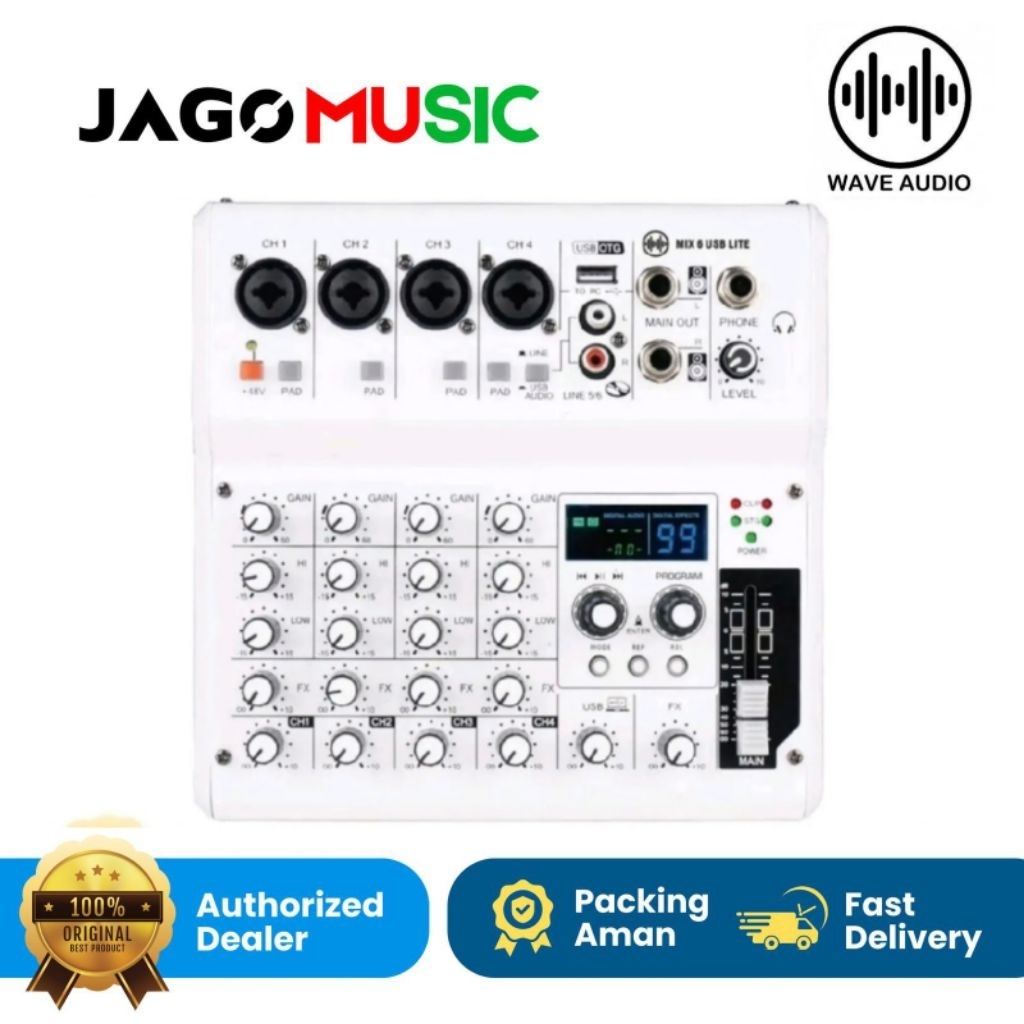 Wave Audio MIX6USB LITE Personal Monitor Mini Mixer MIX 6USB LITE Digital Mixer Bluetooth