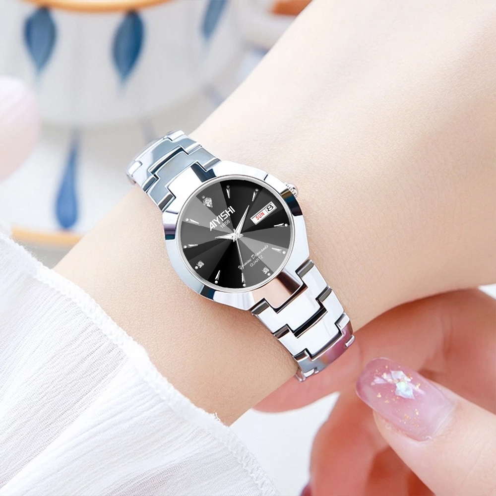 hot aiyishi jam tangan couple anti air original rantai couple watch model 1623 1658