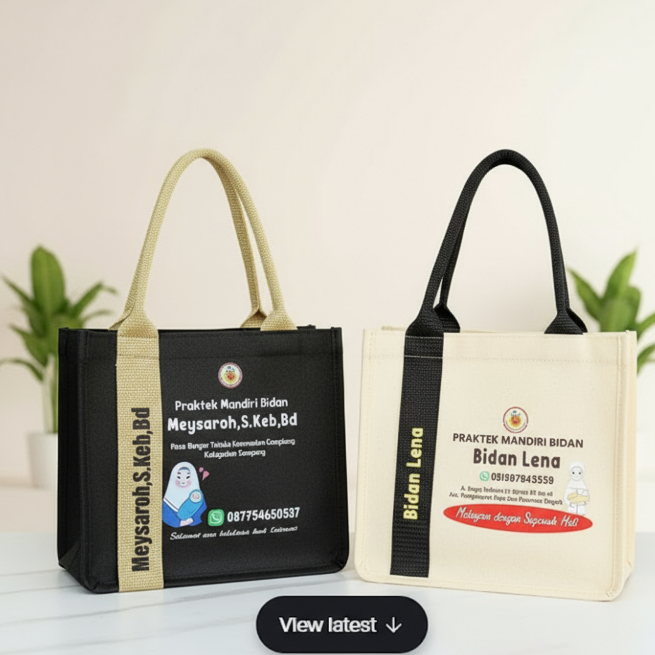 Hazel Bag Polyaster Free Custom - Souvenir Bidan, Ultah, Aqiqah Premium