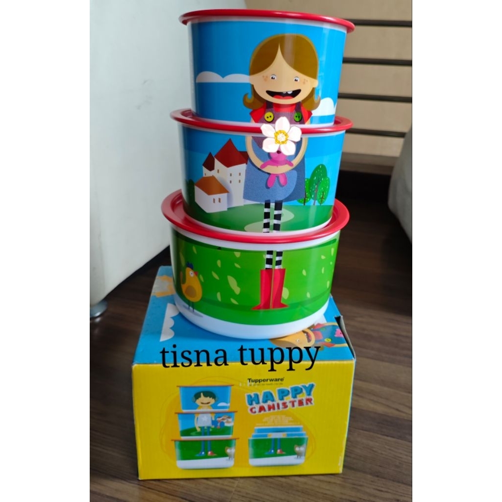 happy canister tupperware lengkap free box