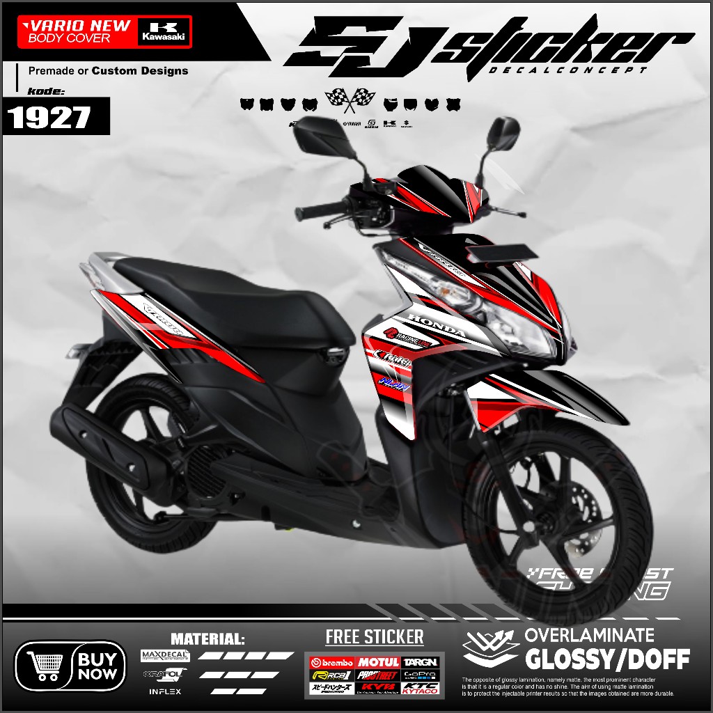 1927 decal motor vario karbu 110 techno Fullbody skotlet full set