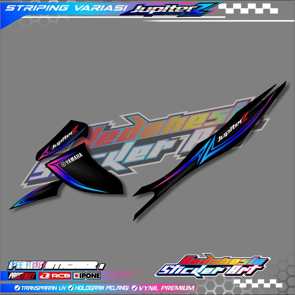 STRIPING VARIASI YAMAHA JUPITER Z BURHAN - KARBON / STICKER LIST VARIASI MOTOR JUPITER Z BURHAN