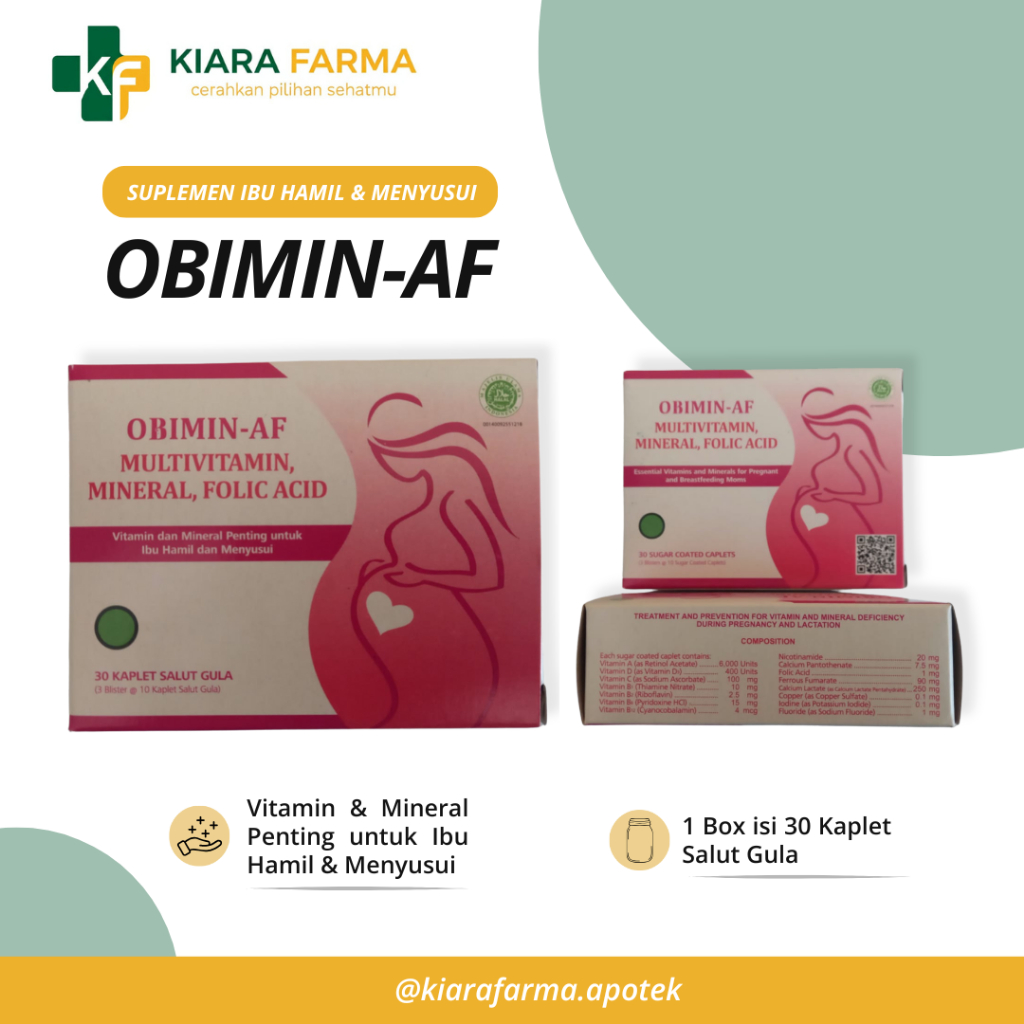 OBIMIN-AF 30 Kaplet - Vitamin dan Mineral Ibu Hamil & Menyusui